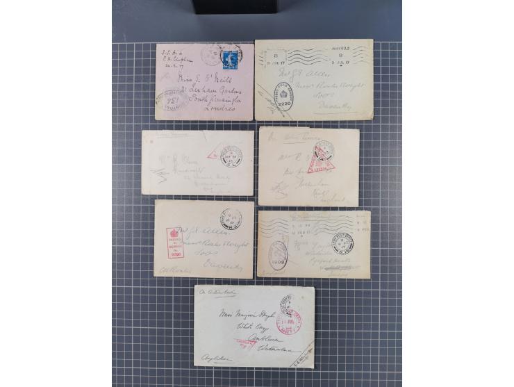 1914/18, 70+ covers of APO and FPO covers, 1916/18 covers/cards from British Army in Salonika incl. registered usage, 1921/23