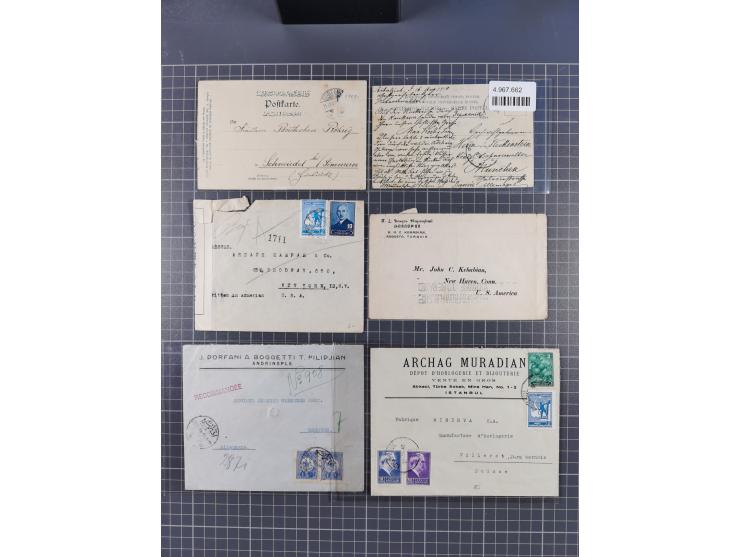 1871/1945, Armenians in Turkey: 20 covers, postcards and documents from Ottoman Empire to Republic with armenian imprints, se