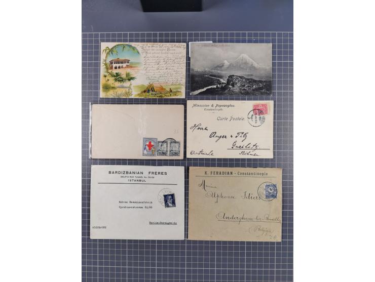 1871/1945, Armenians in Turkey: 20 covers, postcards and documents from Ottoman Empire to Republic with armenian imprints, se