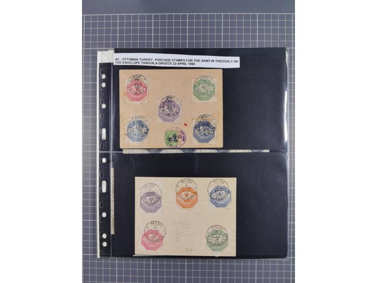 1897/98, Ottoman military occupation of Thessaly: six covers franked with octagonal military stamps, all properly posted, wit