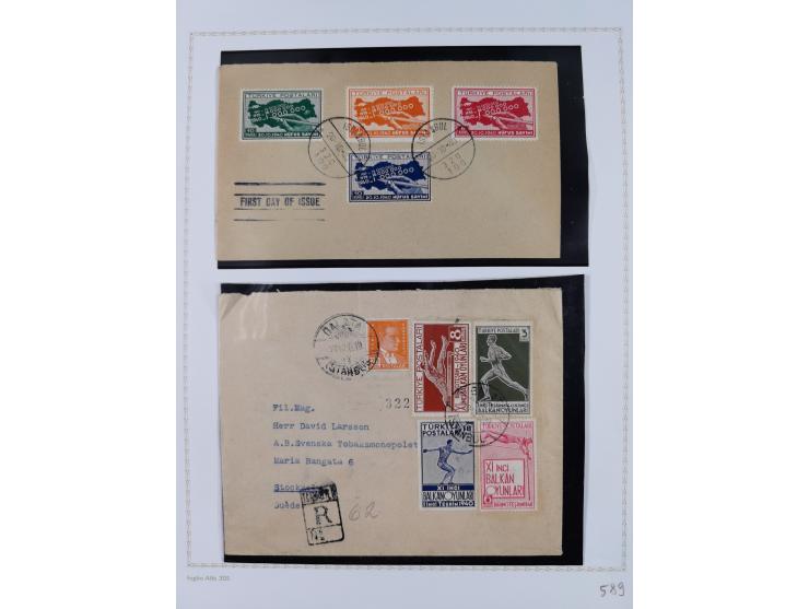 1935/60, over 30 FDC and covers with attractive frankings, including Womans Congress 1935 up to 10 krs. on registered cover t
