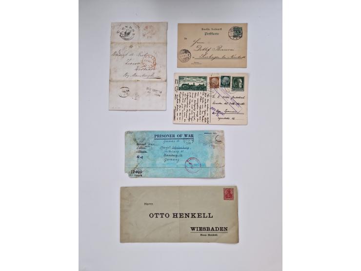 1838/1980 (ca.), umfangreicher Bestand mit geschätzt über 3000 Briefen, Karten und Ganzsachen inkl. guter Teil Ausland. Dabei