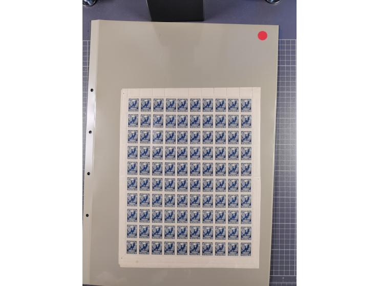 1918/60, group of 12 mint never hinged full sheets, some better values with 1918 Chain Breaker Mi.-Nr. 149-150, 1938 Polar Ex