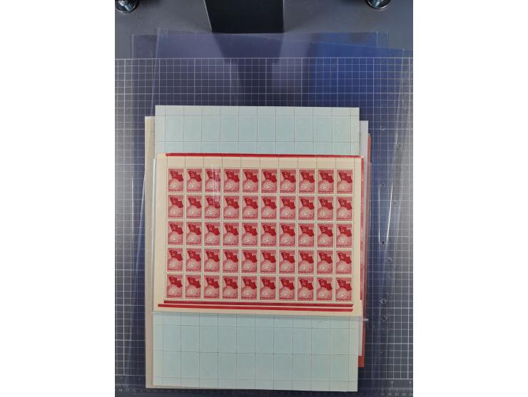 1918/60, group of 12 mint never hinged full sheets, some better values with 1918 Chain Breaker Mi.-Nr. 149-150, 1938 Polar Ex