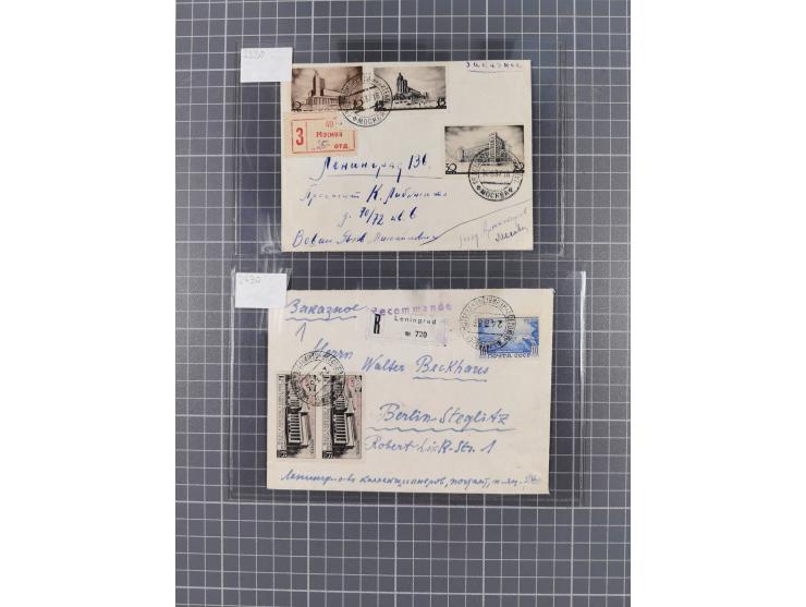 1927/39, Temporary Exhibition Special Postmarks, impressive group of 8 covers and cards, some from the famous Blekhman corres