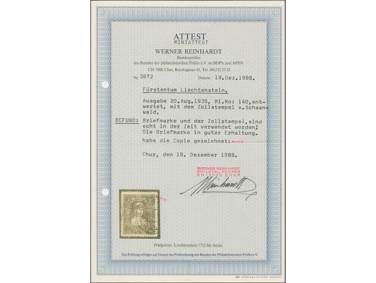 1933, Fürstin Elsa, Fürst Franz I und Landeswappen, kompletter Satz von drei Werten, gez. 12½, je sauber gestempelt, tadellos