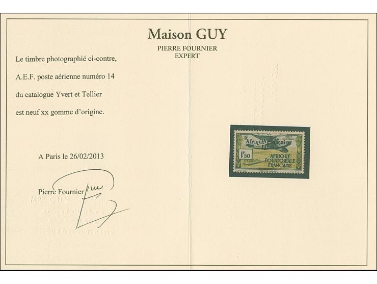 1940/41, airmail stamps optd. ´Afrique Francaise Libre´ and two with surcharge of new value, 10 fr. on 2.50 fr. and 50 fr. on