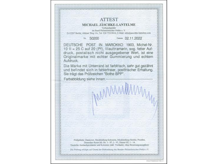1903, fetter Aufdruck, unverausgabte 25 C. , postfrisch, einwandfrei, signiert Bothe BPP und Fotoattest Jäschke-L. BPP (2022)