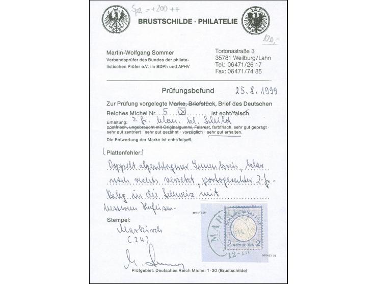 “MARKIRCH 6.APRIL.72” (Spalink 24) klar auf kleiner Schild 2 Gr. grauultramarin mit Druckzufälligkeit “doppelt abgeschlagener