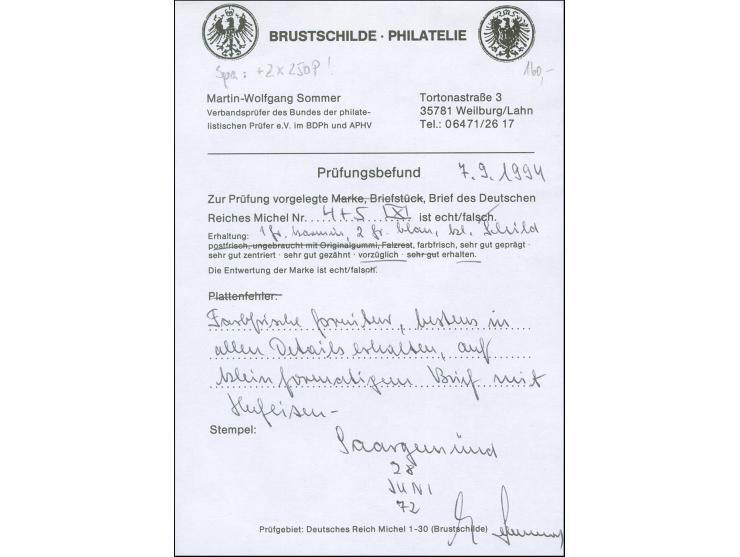 “SAARGEMÜND 28.JUNI.72” (Spalink 32) sehr klar auf kleiner Schild 1 und 2 Gr. auf kpl. Faltbrief nach Nancy mit Ankunftsstemp