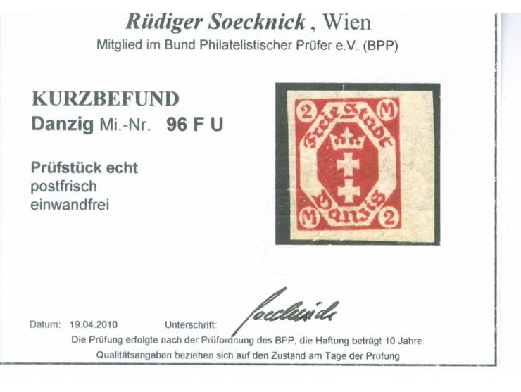 1922, Kleines Staatswappen 2 M. karminrot, ungezähnt und ohne Rosettenunterdruck, postfrisch, tadellos, unsigniert, Kurzbefun
