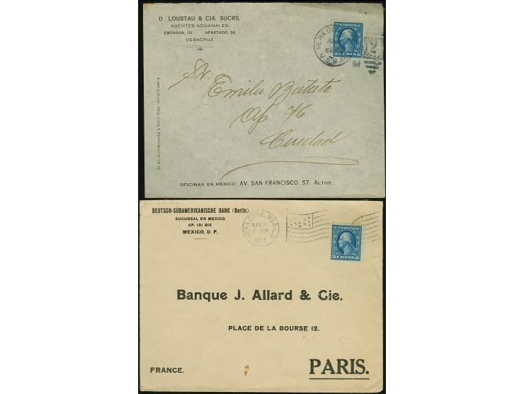 1914, U.S. Occupation of Veracruz: Washington 5 c. blue tied by "Vera Cruz Mexico May/22 1914" flag machine cancel on cover t