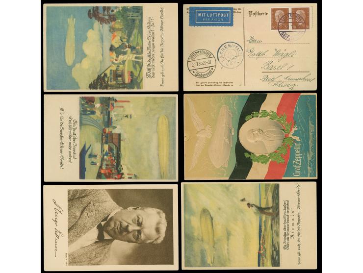 1930, Pfalzfahrt, Bordpost der Hin- und Rückfahrt mit Bordpoststempel 20.7., Lachen 20.2. und Friedrichshafen 20.7.30 20-21, 