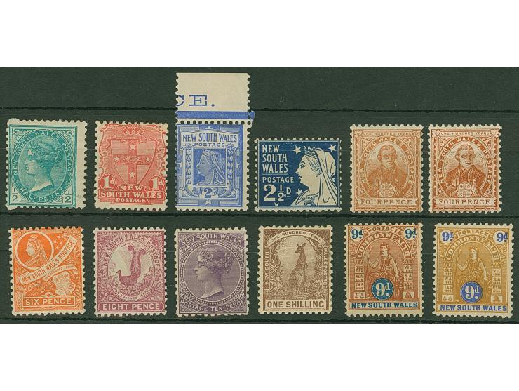 1905/07, ½ ds. to 1 s. set of ten stamps, wmk. Crown over A, perf. 12 x 11½, mostly unused, 4 d. in two shades, fine and fres