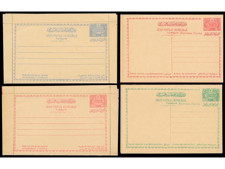1913, New Post Office four postal stationery answering and letter cards, unused, very fine (isfila cat. value 220€) (Isfila A