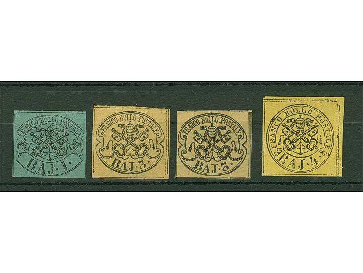 1852, Four stamps 1 b. to 4 b., well-margined, unused, fresh colours, fine, signed Bühler, Diena, Raybaudi, Friebe BPP, Vespe