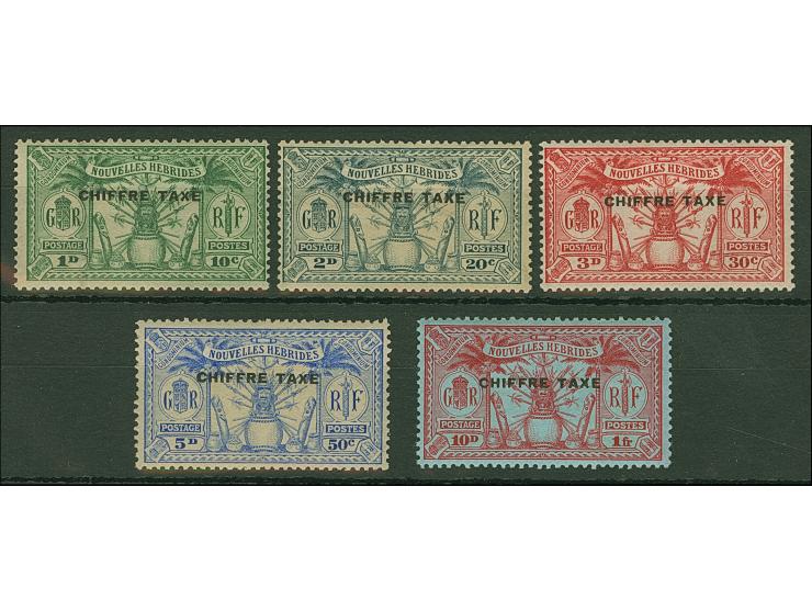 1925, Chiffre Taxe overprinted complete set of five, all unused, very fine.

