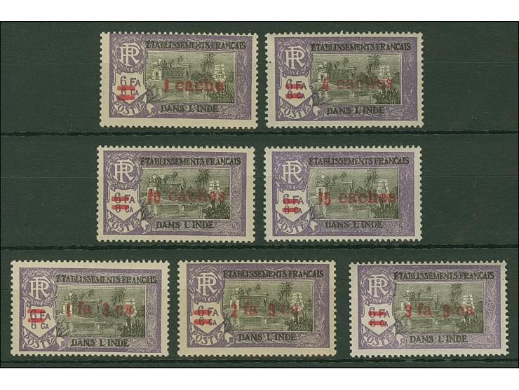 1943, France Libre seven overprinted values 15 ca. on 6 fa. unused (Mi.193), all other values mint never hinged, a very fine 