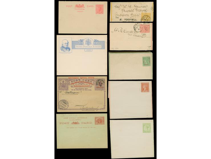 1871/1916, Two used and three unused postal stationery wrapper, four cards, envelope and letter card. Additional two covers t