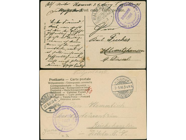 1907, Feldpost-Ansichtskarte (Ansicht Windhuk Westliche Kaiser Wilhelmstrasse) mit Aufgabestempel "MALTAHÖHE Deutsch-Südwesta