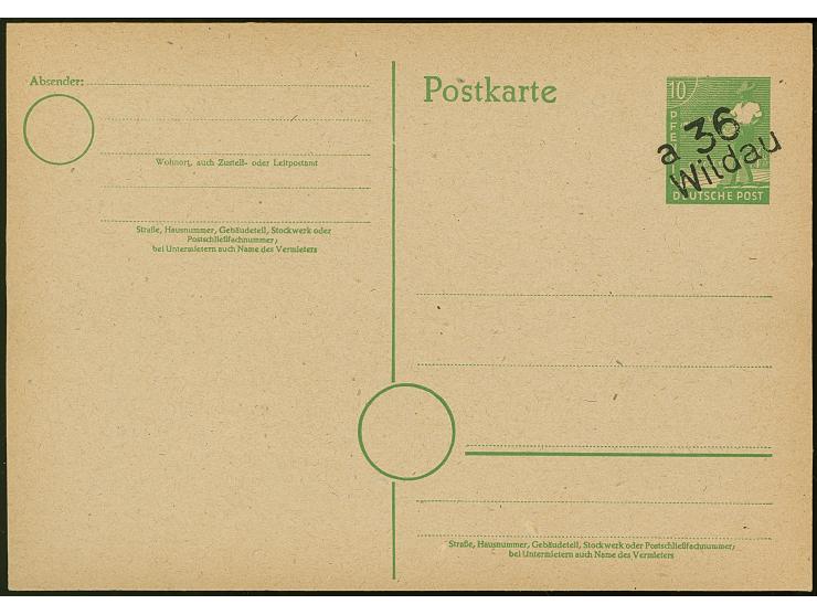 “36/Wildau a” (Arge 36/160) auf Karte Arbeiter 10 Pfg., ungebraucht und tadellos, sign. Böheim BPP