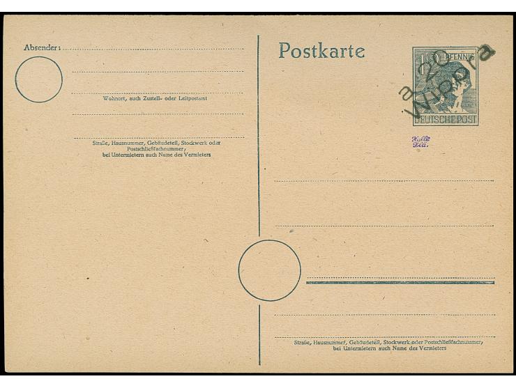 “20/Wippra a” (Arge 20/172a) auf Karte Arbeiter 12 Pfg., ungebraucht und tadellos, sign. Hall Flä. sowie Dr. Modry BPP