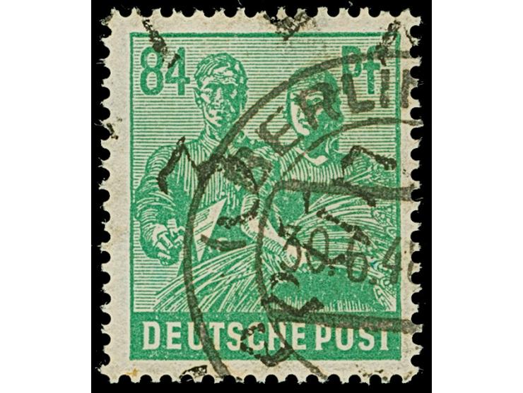 “3/Berlin 7” (Arge 3/4f) auf Arbeiter 84 Pfg., sauber gestempelt und einwandfrei, ein seltener Aufdruck, sign. Ballschmidt BP
