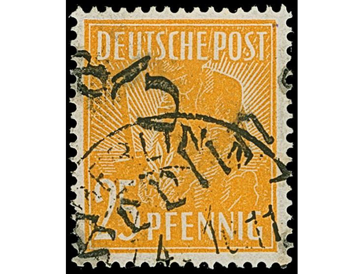 “3/Berlin 8” (Arge 3/5d) auf Arbeiter 25 Pfg., sauber gestempelt und einwandfrei, ein seltener Aufdruck, sign. Busse BPP
