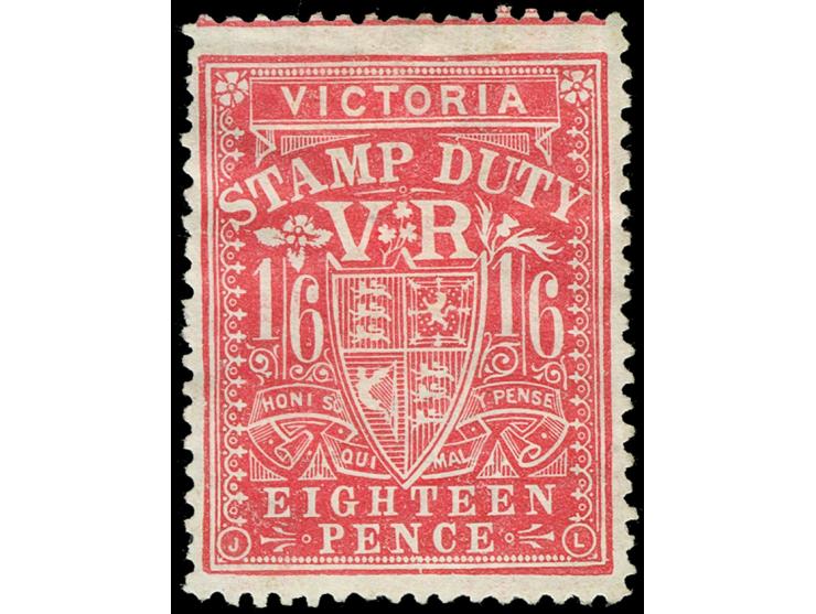 1884-96, 1 s. 6 d. bright rose-carmine, wmk. V over Crown, perf. 12½, unused large part og, fresh colour, tiny gum crease oth