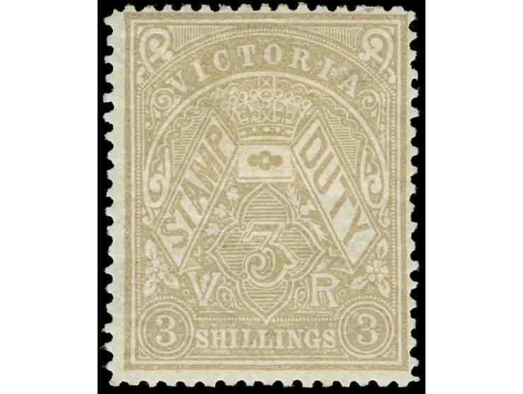 1884-96, 3 s. drab, wmk. V over Crown, perf. 12½, unused large part og, fresh colour and fine. SG £ 160
