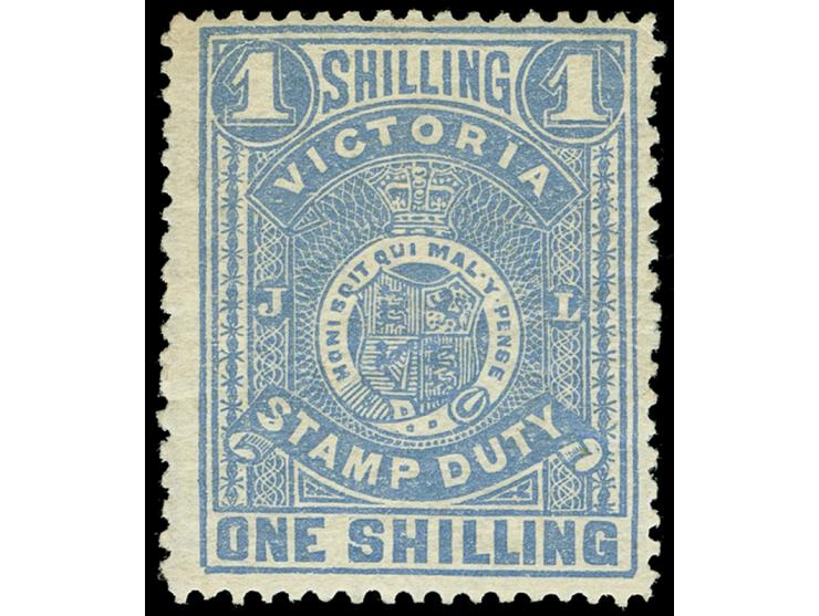 1884-96, 1 s. chalky blue on lemon, glazed paper, wmk. V over Crown, perf. 12½, unused, tiny gum crease, otherwise fine. SG £