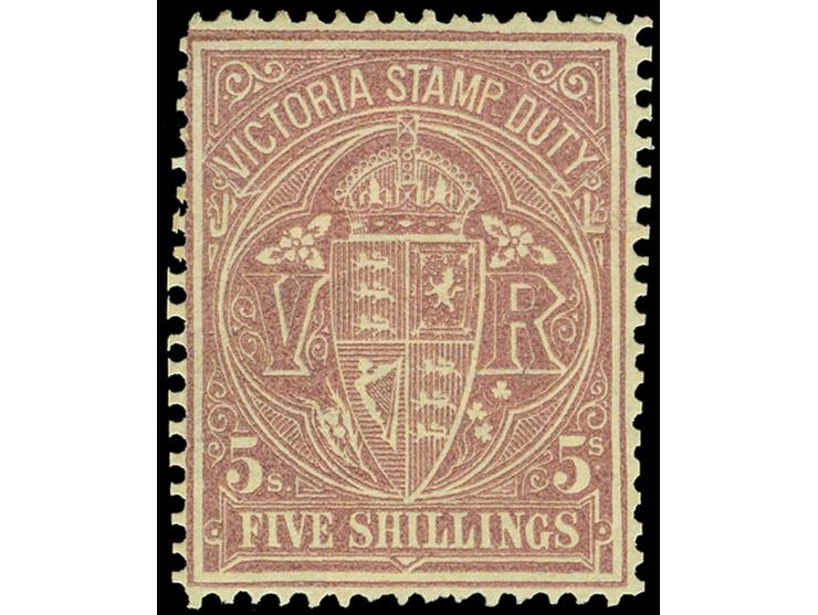 1884-96, 5 s. pale claret on yellow, wmk. V over Crown, perf. 12½, unused regummed, very well centered and fine. SG £ 140
