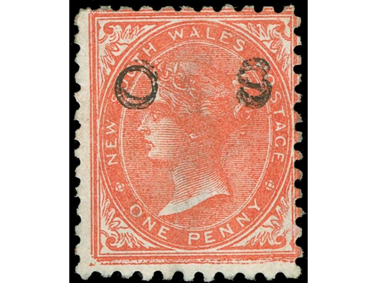 1882-85, 1 d. scarlet, wmk. Crown over NSW, perf. 11 x 12, an unused example overprinted "OS" in black, variety "Partial Doub