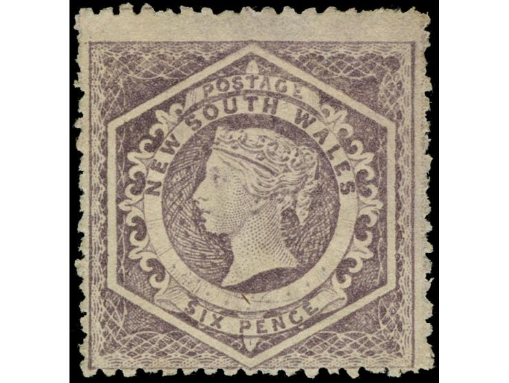 1860-72, 6 d. purple, watermark “6”, rough perf. 13, deep colour, unused no gum, otherwise fine SG £ 200
