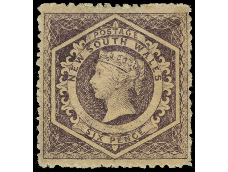 1860-72, 6 d. violet, watermark “6”, rough perf. 13, fresh colour, unused brownish original gum, otherwise fine SG £ 200
