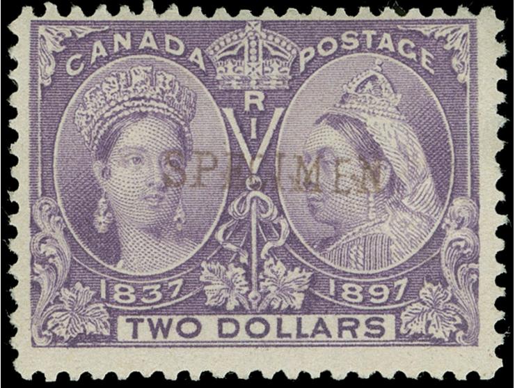 1897, Jubilee $2 violet handstamped "SPECIMEN", unused, fine. SG £ 500 (Michel 50spec.)