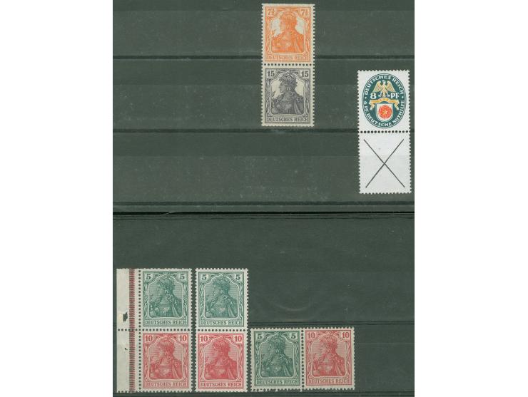1920/30, Partie meist postfrische Zusammendrucke, dabei halbes HBL 55, HBL.21, W11, 2 x W22 oben Falz unten postfrisch, dazu 