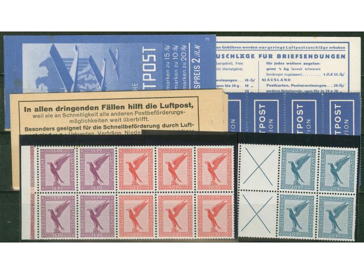 1931, Flugpost MH 20.1 ONr.3 getrennt mit allen Zw.-Bl. postfrisch
