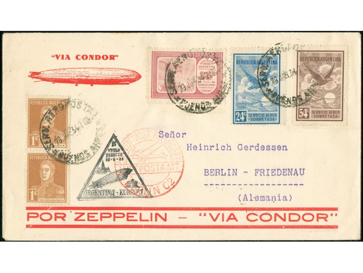 Argentinienfahrt: 3. Südamerikafahrt 1934, Brief ab BUENOS AIRES 29.6.34 via F'hafen bis Berlin, Ank.-St. rs.

