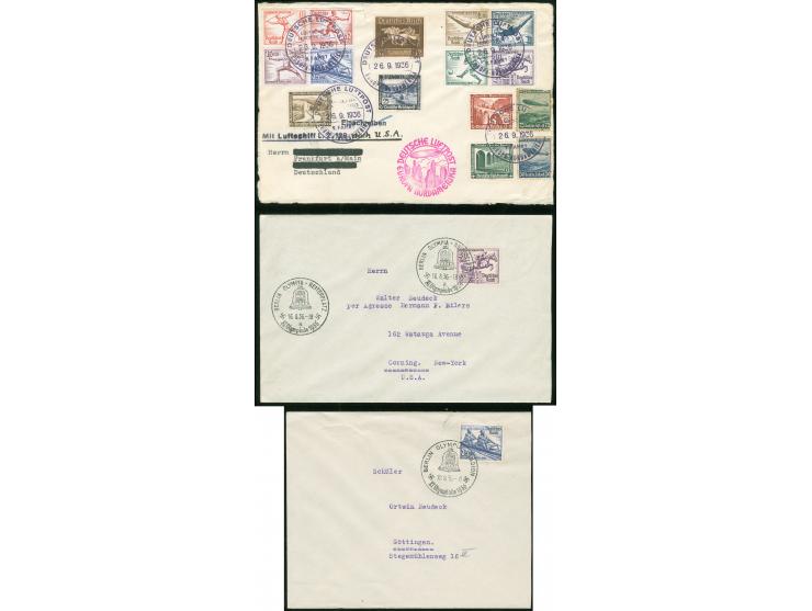 1936, »BERLIN-OLYMPIA STADION 9.8.1936« auf zwei Express R-Briefen frankiert mit Herzstücken aus Block 5+6 mit Sonder-R-Zette