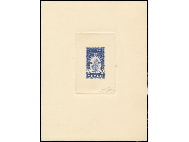 1947, MOCCA ½ b. deep blue (coffea arabica), die proof with inscriptions on large sunken card, signed by the engraver in penc