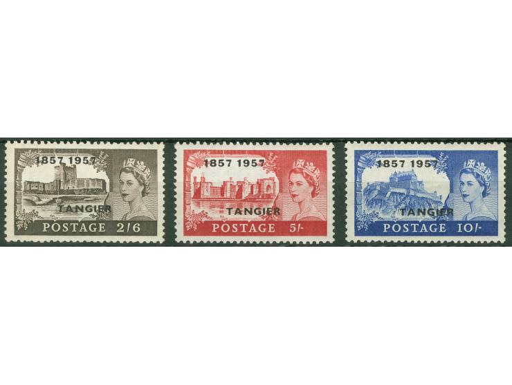 1957, TANGIER 1857-1957 set of three, each stamp Hyphen omitted, mint never hinged (SG £ 370) (Scott 609-611var.)