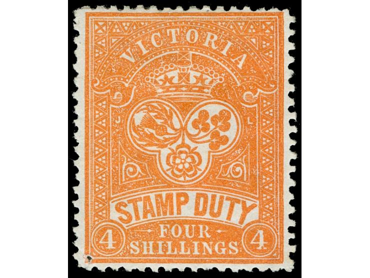 1884-96, 4 s. red-orange, wmk. V over Crown, perf. 12½, unused, very well centered and fine. SG £ 160
