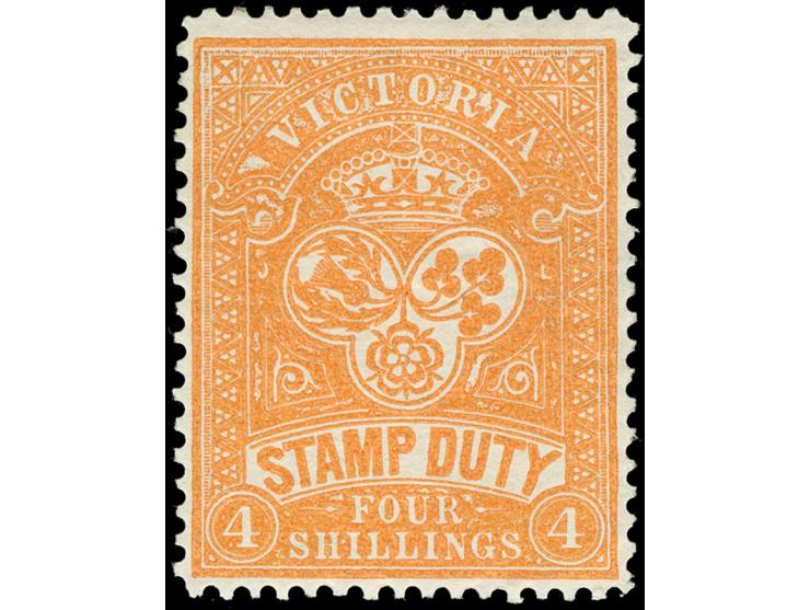 1884-96, 4 s. yellow-orange, wmk. V over Crown, perf. 12½, unused, very well centered and fine. SG £ 160
