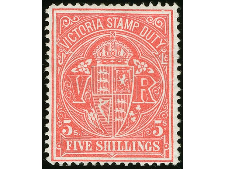 1884-96, 5 s. rosine, wmk. V over Crown, perf. 12½, unused, very well centered and fine. SG £ 160
