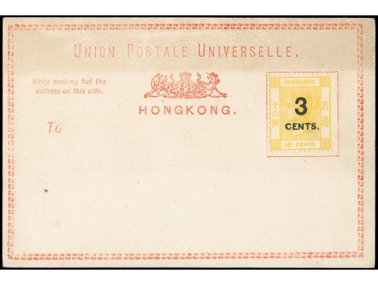 1879, Two postcards with postcard stamps 3 c. (tiny toned on top, stamp is fine) and 5 c., unused, fine
