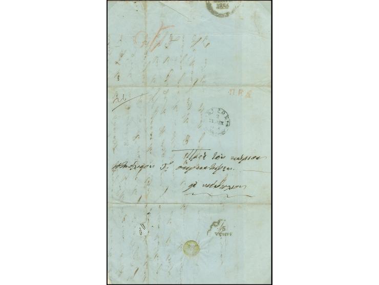 1841/57, Four entire letter showing cancellations of Athens, Agrinion, Syros and Patras, usual file folds, otherwise fine
