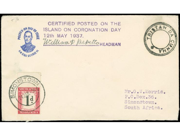 1937, Type Vi bold strike of the cachet on George VI Coronation unsealed envelope (printed matter rate) with usual cachet and