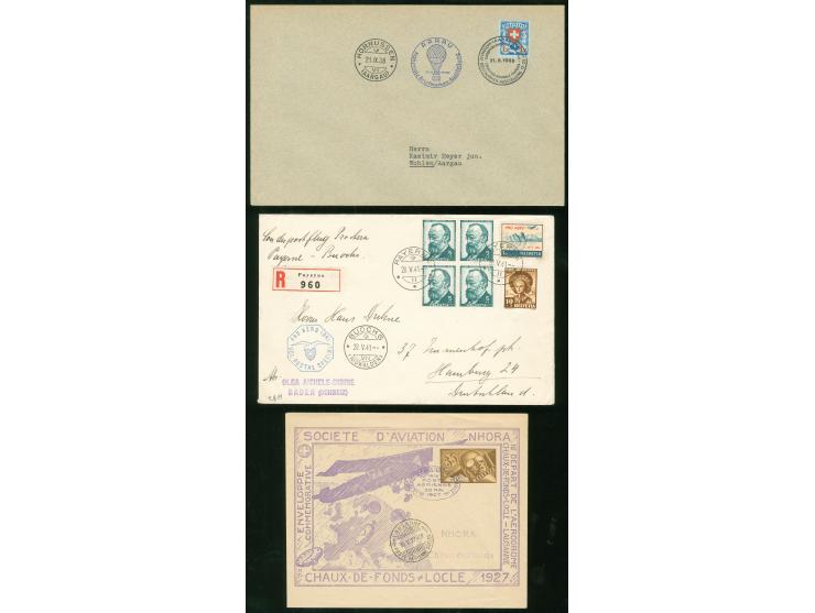 1927-41, AIR MAIL eight early letters, including two northern flights to Stockholm and Helsinki, balloon mail, helicopter mai