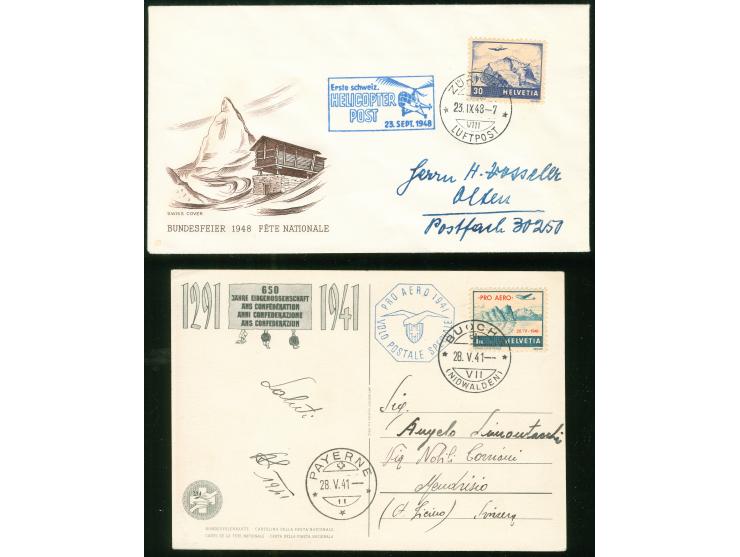 1927-41, AIR MAIL eight early letters, including two northern flights to Stockholm and Helsinki, balloon mail, helicopter mai